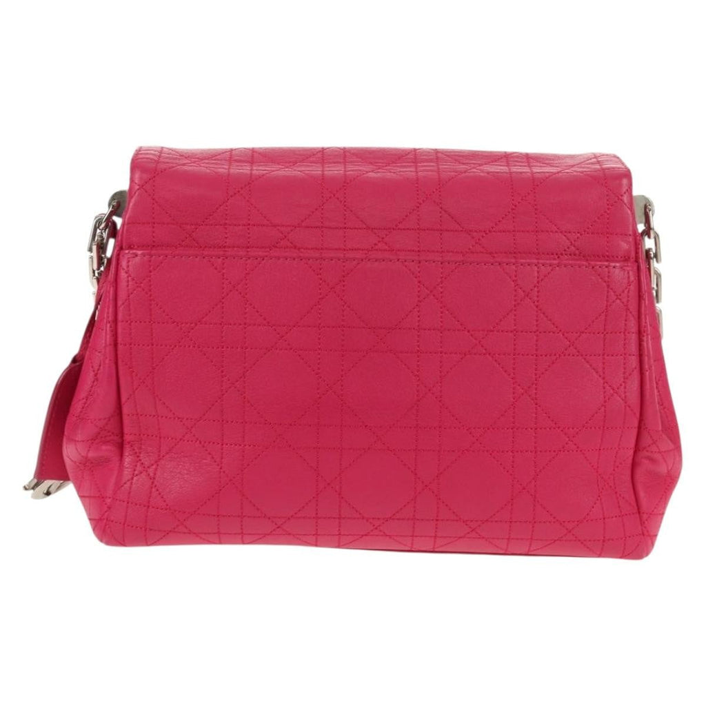 Christian Dior Long Chain Miss Dior Bag Cannage Quilt Lambskin Pink Leather Shoulder Bag Bag (Pre-Owned)