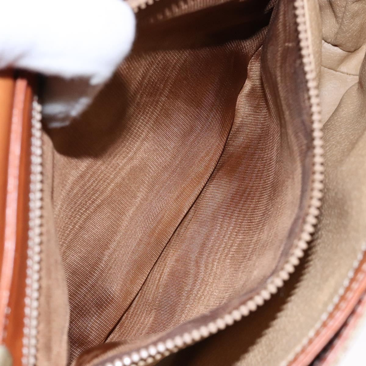 Celine Vintage Macadam Shoulder Bag Canvas And Leather Beige Canvas Bag
