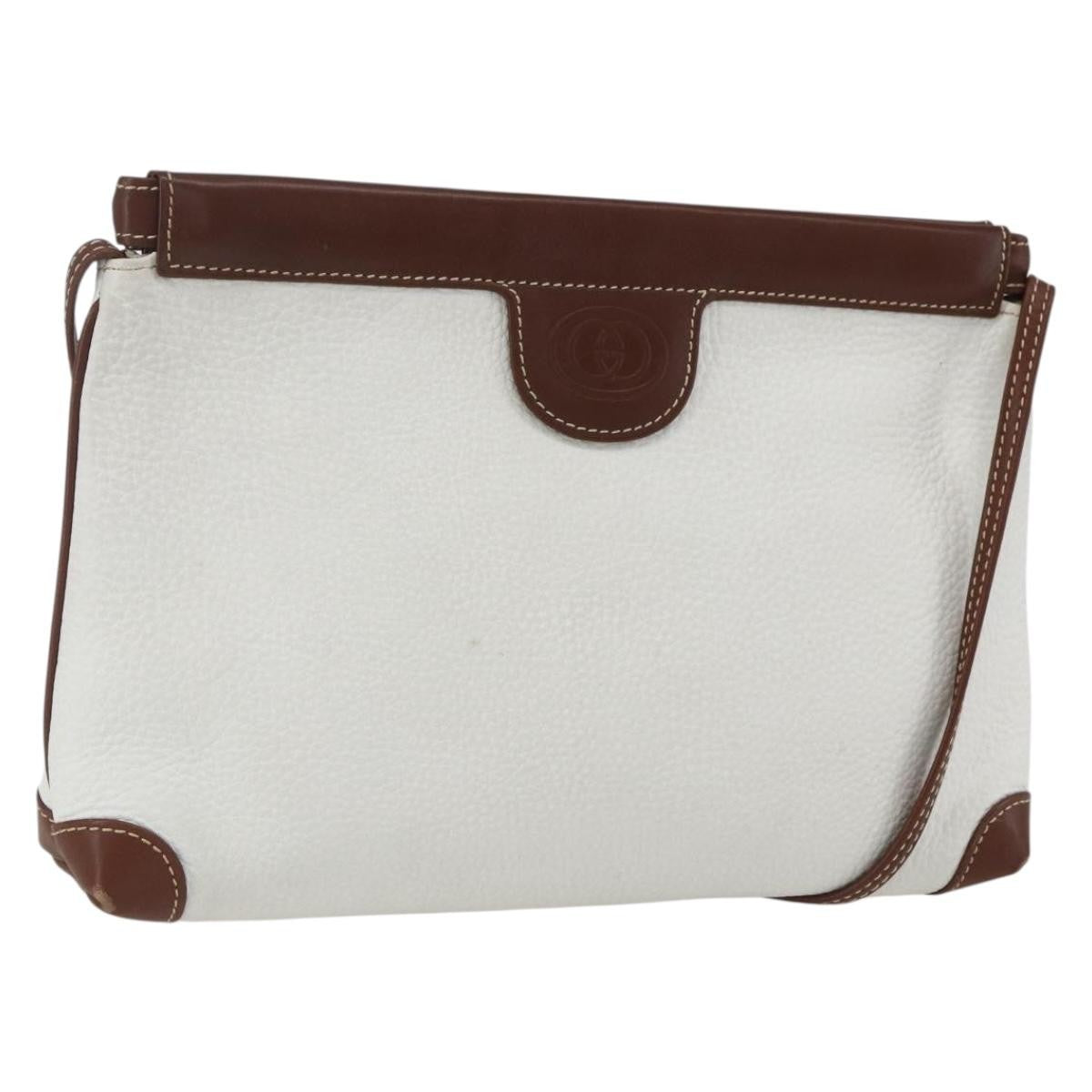 Gucci Vintage Shoulder Bag Leather White Leather Shoulder Bag Bag (Pre-Owned)