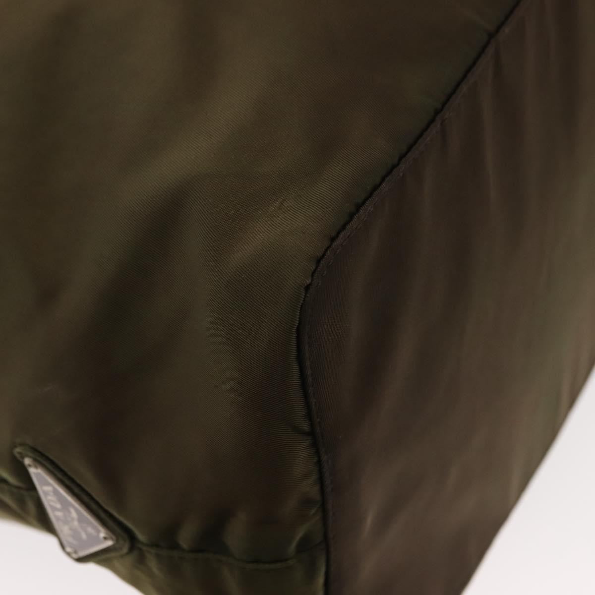 Prada Resin Handle Tote Tessuto Khaki Nylon Tote Bag Bag