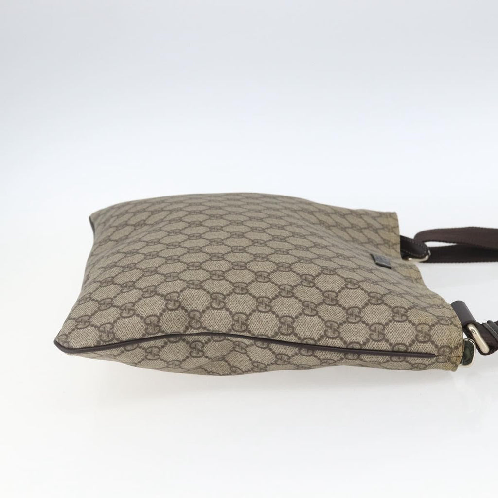 Gucci Zip Top Messenger Bag Gg Coated Canvas Beige Canvas Shoulder Bag Bag (Pre-Owned)