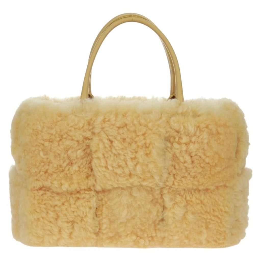 Bottega Veneta Arco Tote Intrecciato Shearling Yellow Leather Tote Bag Bag
