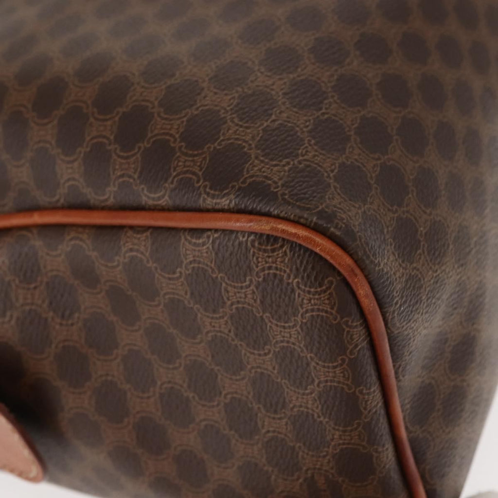 Celine Vintage Macadam Handbag Canvas And Leather Brown Canvas Handbag