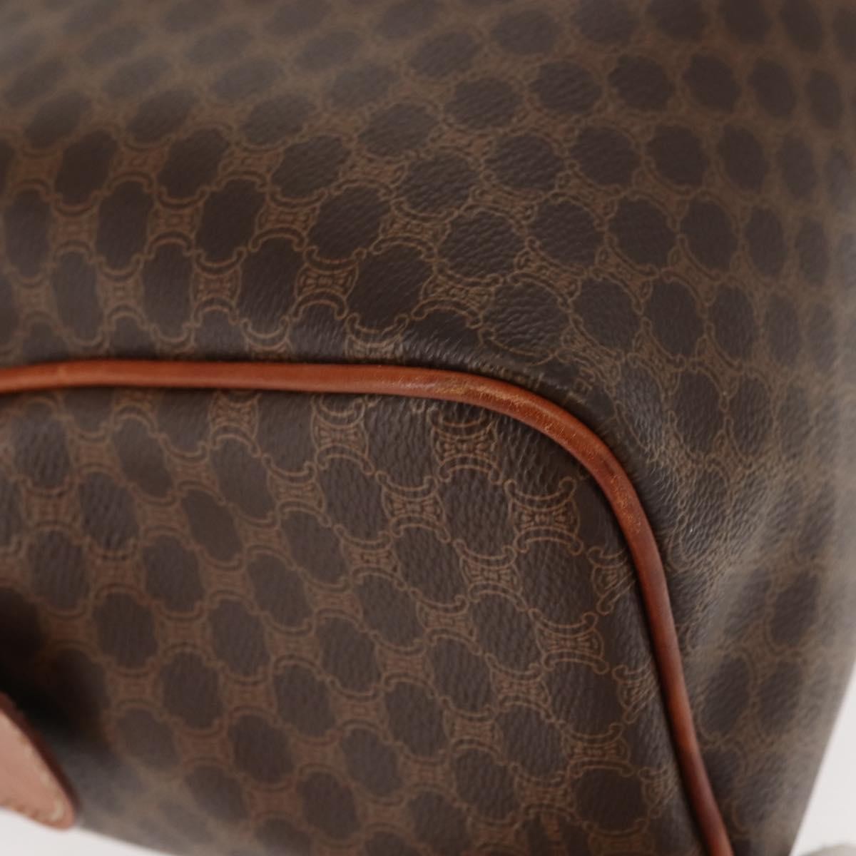 Celine Vintage Macadam Handbag Canvas And Leather Brown Canvas Handbag