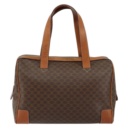 Celine Macadam Handbag Macadam With Leather Brown Canvas Shoulder Bag Bag