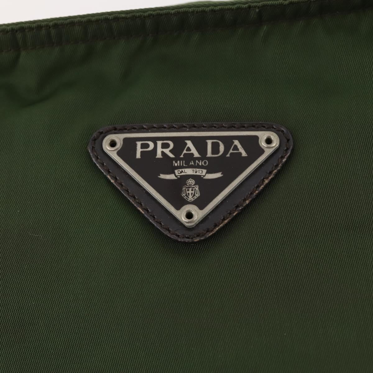 Prada Zip Top Messenger Bag Tessuto Khaki Nylon Shoulder Bag Bag