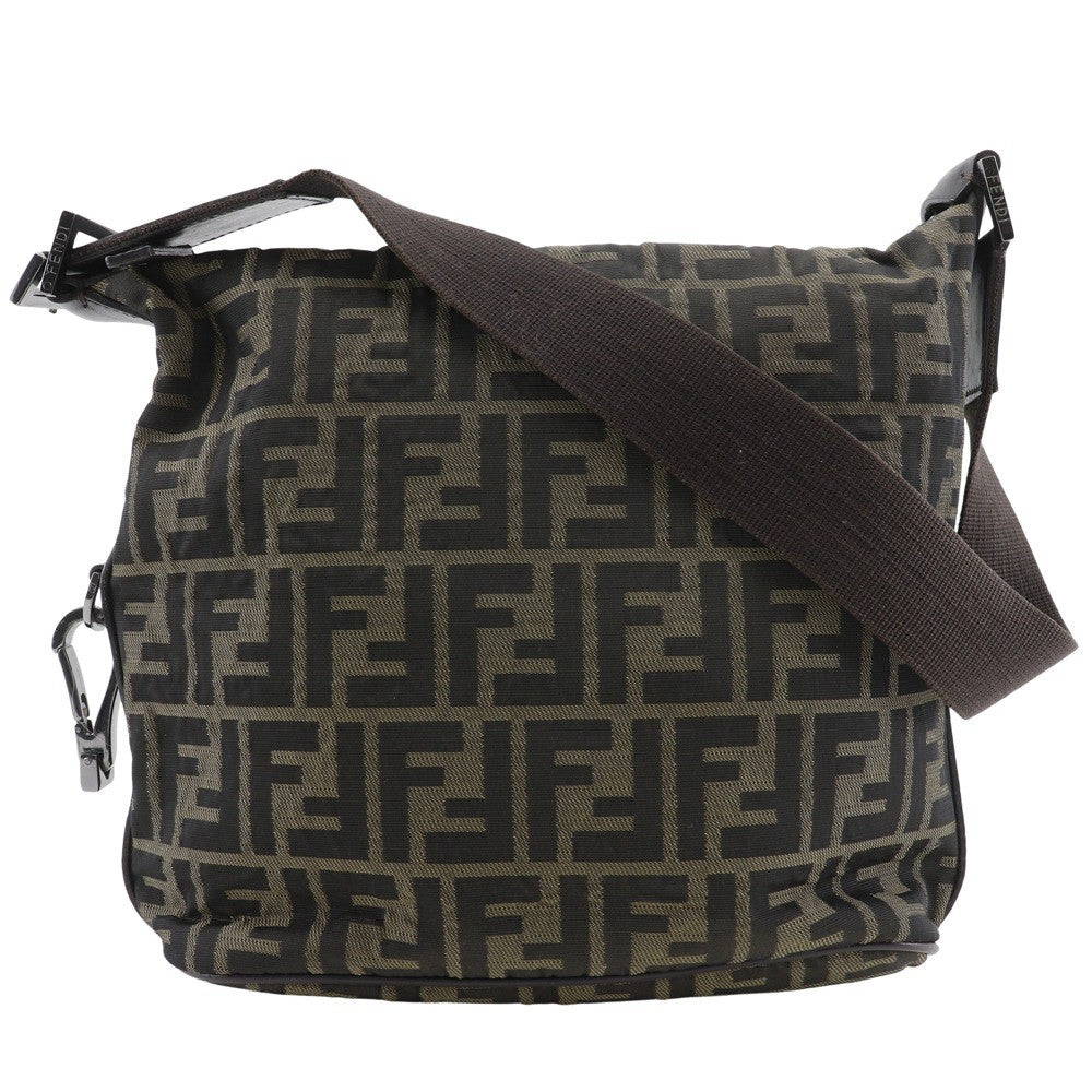 Fendi Logo Zucca Shoulder Bag Zucca Brown Canvas Shoulder Bag Bag