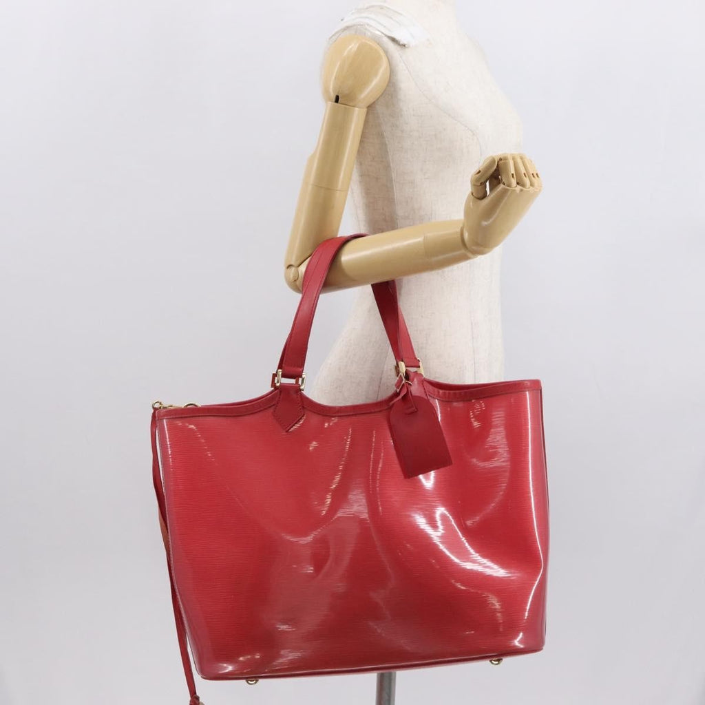 Louis Vuitton Plage Lagoon Bay Handbag Vinyl Epi Leather Red Plastic Tote Bag