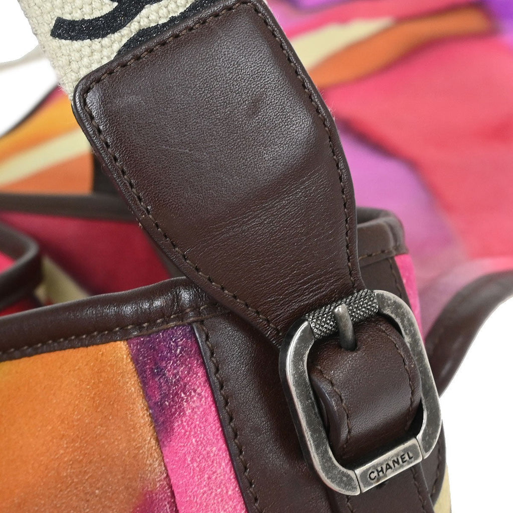 Chanel Flower Power Messenger Bag Multicolor Printed Nubuck Multicolour Suede Shoulder Bag Bag