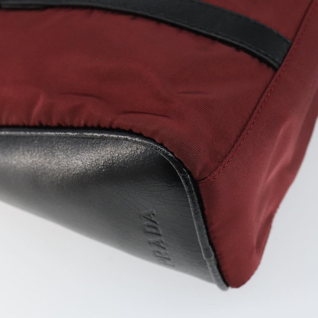Prada Vintage Zip Handbag Tessuto Burgundy Nylon Handbag