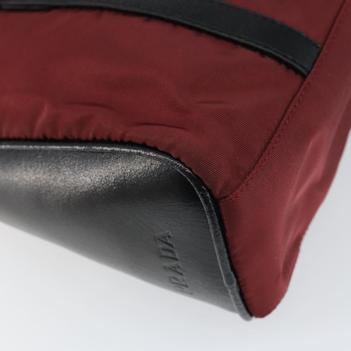 Prada Vintage Zip Handbag Tessuto Burgundy Nylon Handbag