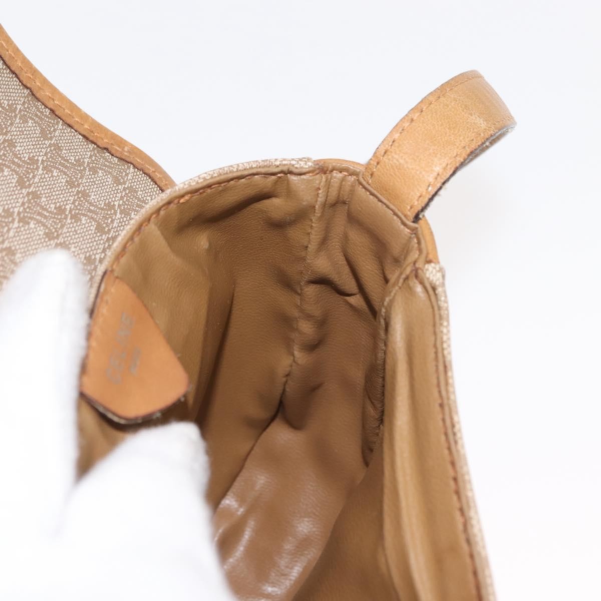 Celine Vintage Macadam Shoulder Bag Canvas And Leather Beige Canvas Shoulder Bag Bag