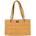Chanel Vintage Chocolate Bar Open Tote Quilted Caviar Beige Leather Tote Bag Bag
