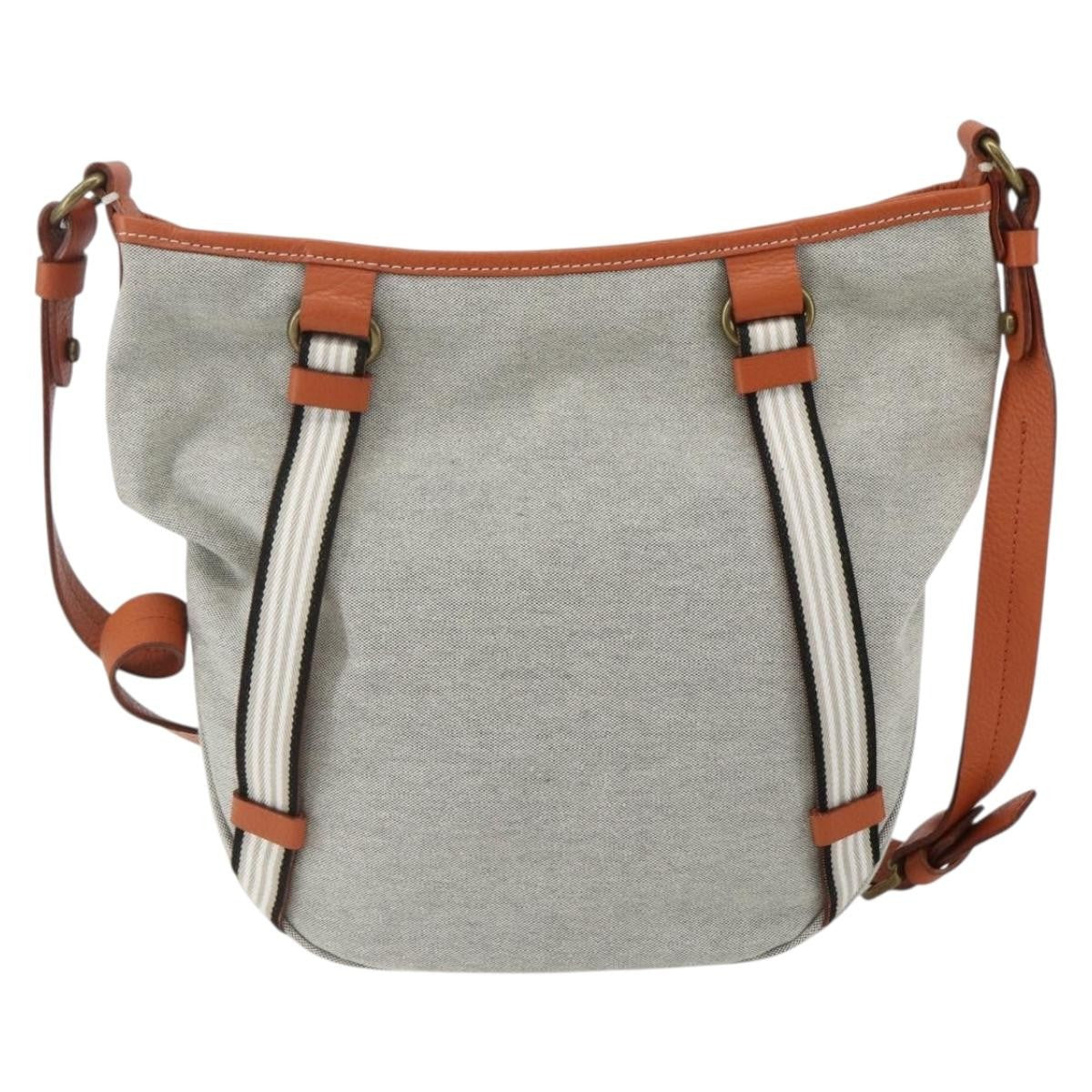Burberry Blue Label Shoulder Bag Canvas Gray Canvas Shoulder Bag