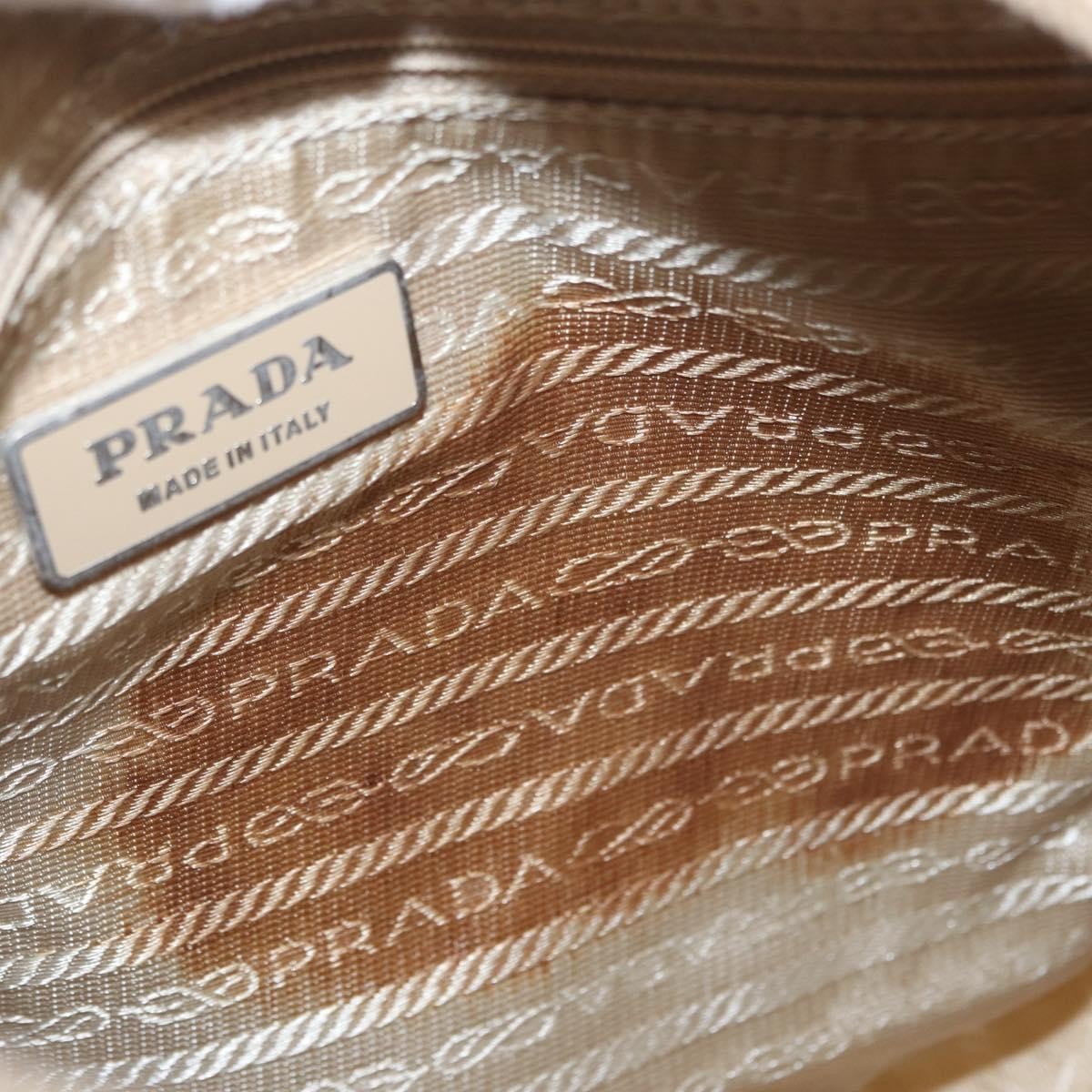 Prada Buckle Messenger Bag Tessuto Beige Nylon Shoulder Bag Bag
