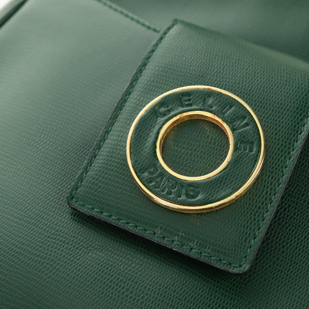 Celine Circle Logo Shoulder Bag Leather Green Leather Shoulder Bag Bag
