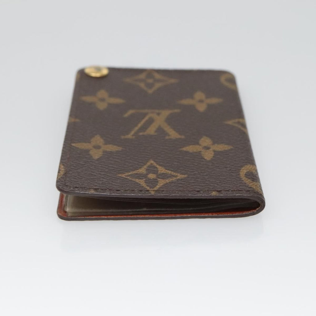 Louis Vuitton Porte Cartes Pression Card Case Monogram Canvas Brown Canvas Card Holders Accessory