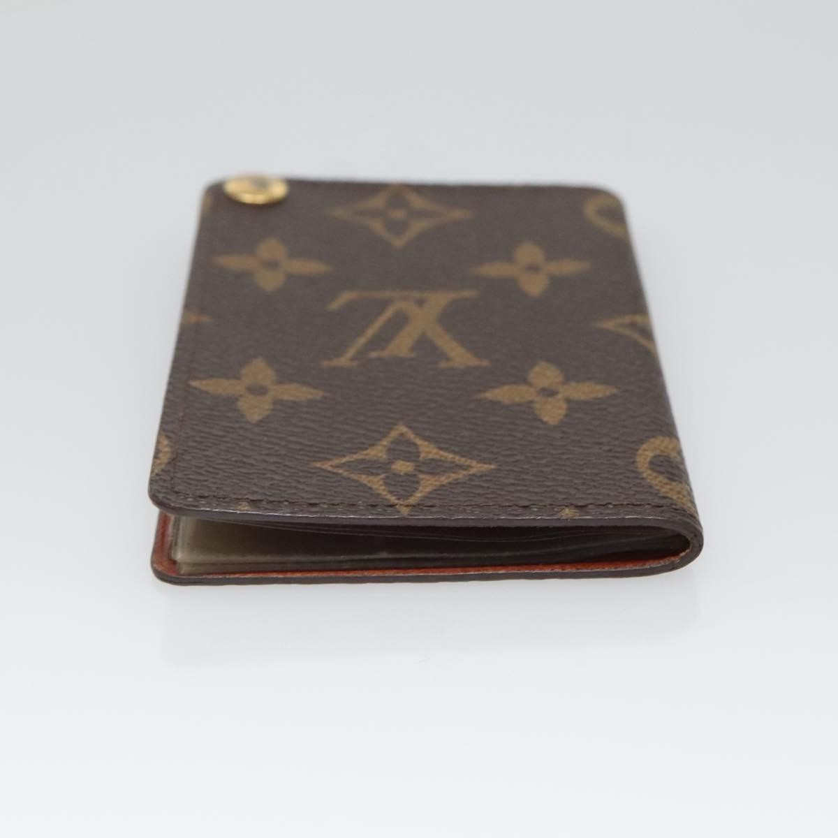 Louis Vuitton Porte Cartes Pression Card Case Monogram Canvas Brown Canvas Card Holders Accessory