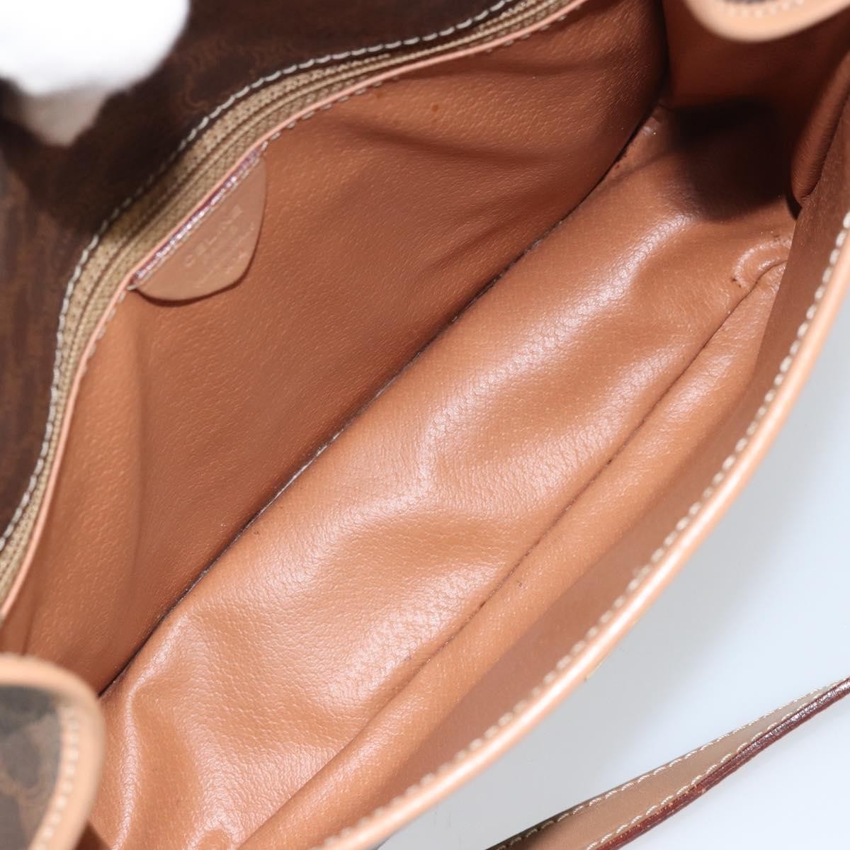 Celine Vintage Macadam Circle Logo Shoulder Bag Canvas And Leather Brown Pvc Shoulder Bag Bag