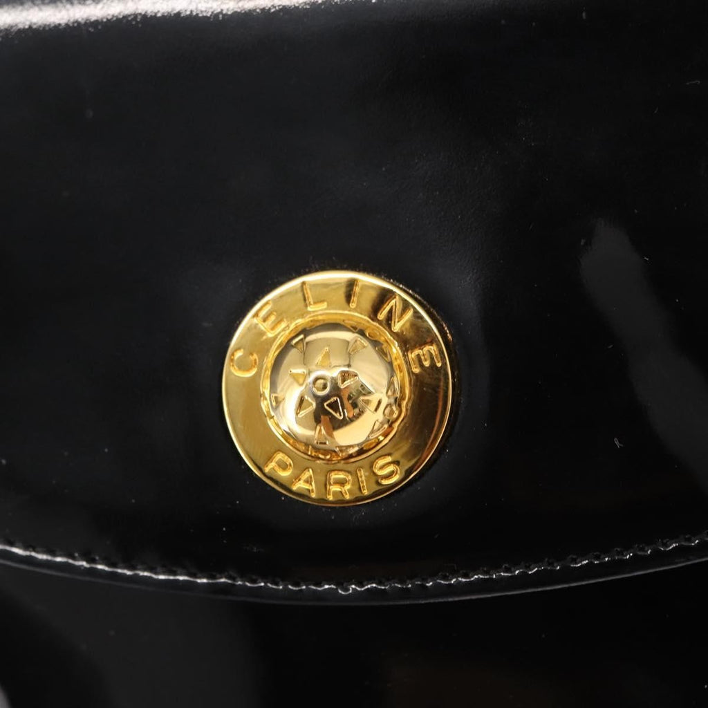 Celine Clutch Bag Enamel Black Patent_Leather Clutche & Pouche Bag