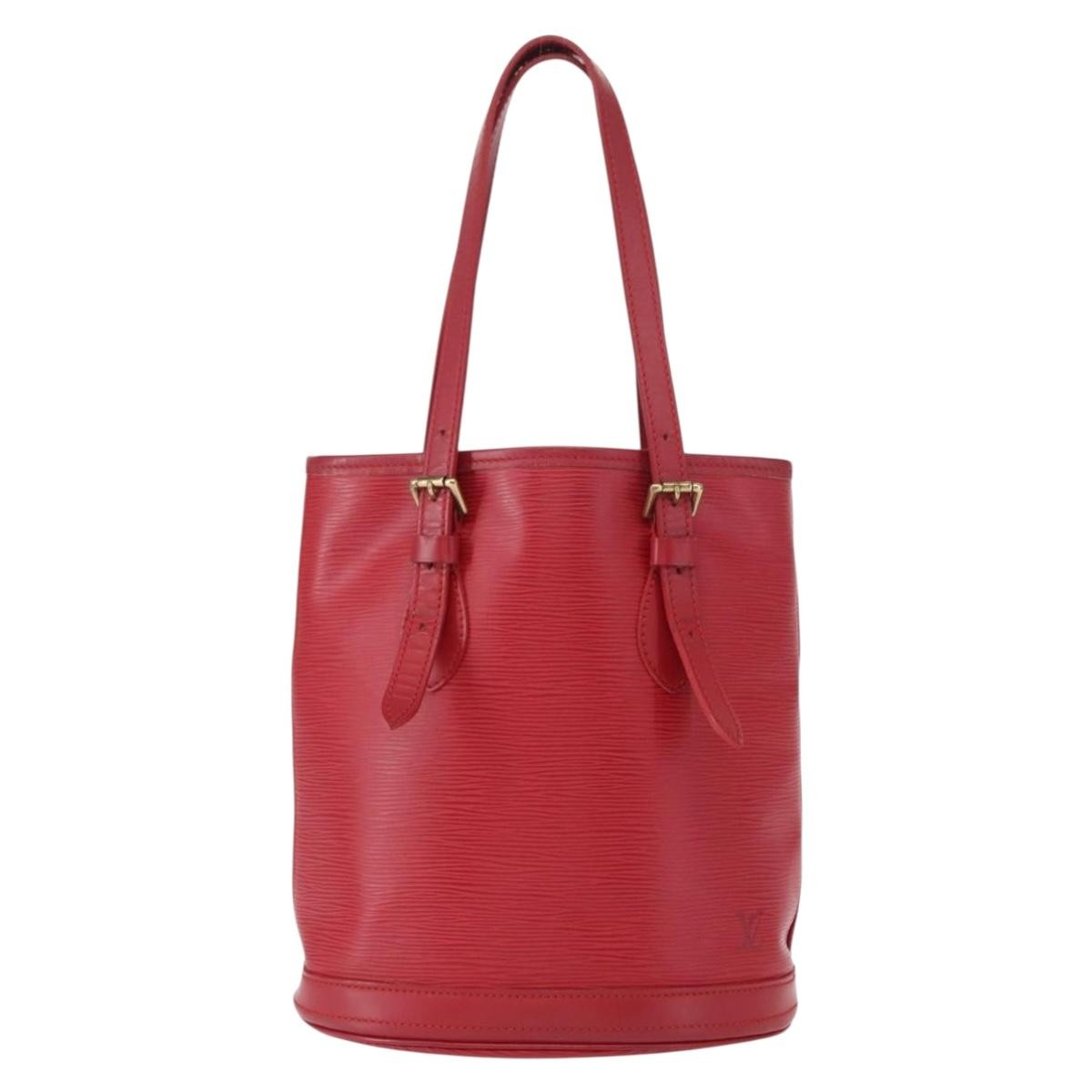 Louis Vuitton Bucket Bag Epi Leather Red Leather Shoulder Bag