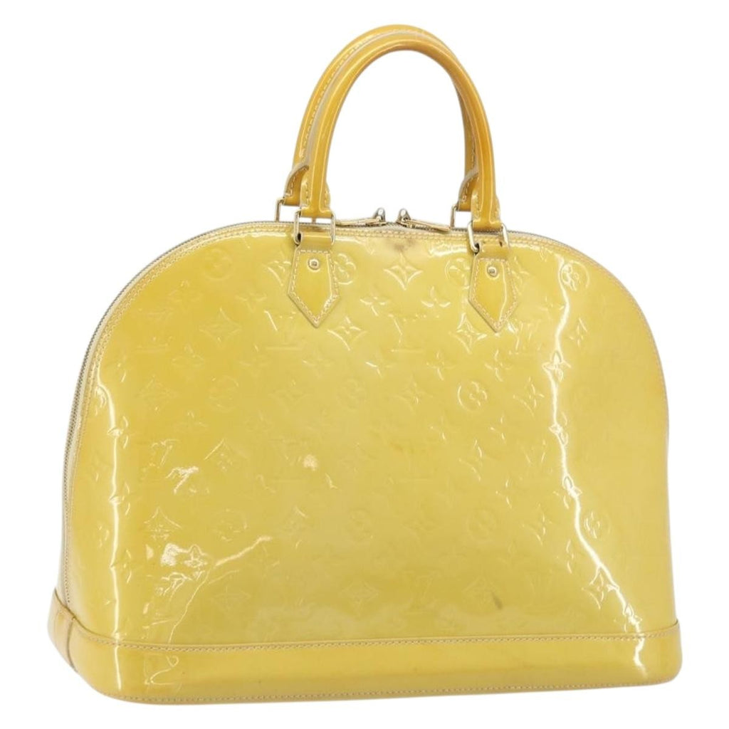 Louis Vuitton Alma Handbag Monogram Vernis Yellow Patent_Leather Handbag