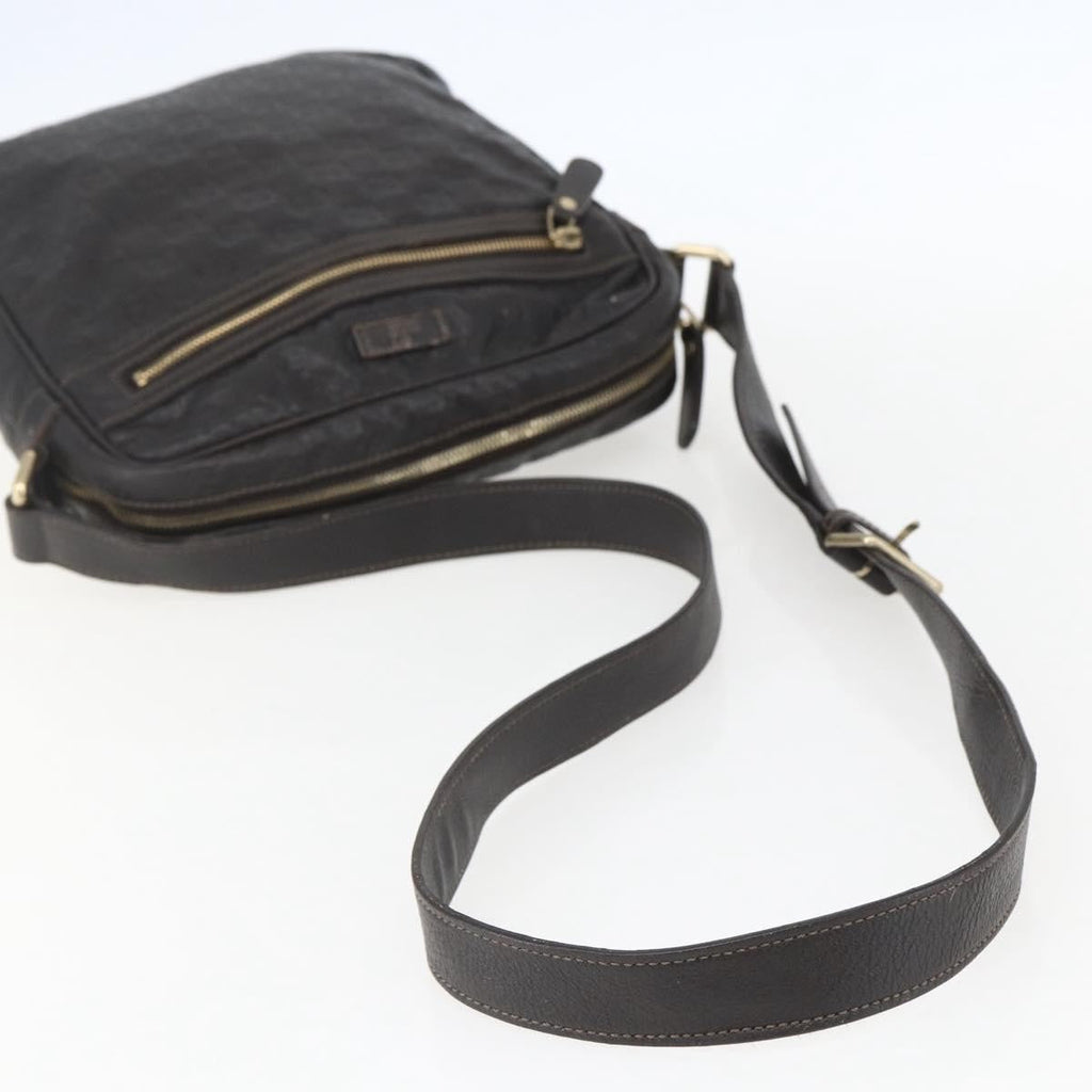Gucci Front Zip Messenger Guccissima Leather Brown Leather Shoulder Bag Bag (Pre-Owned)