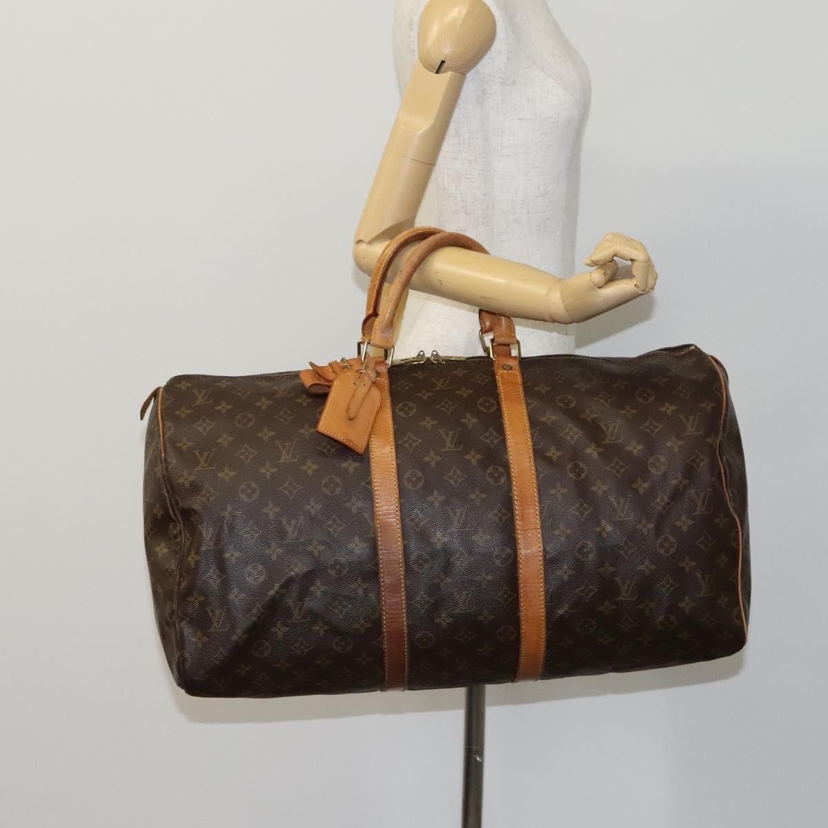 Louis Vuitton Keepall Bag Monogram Canvas Brown Canvas Travel Bag