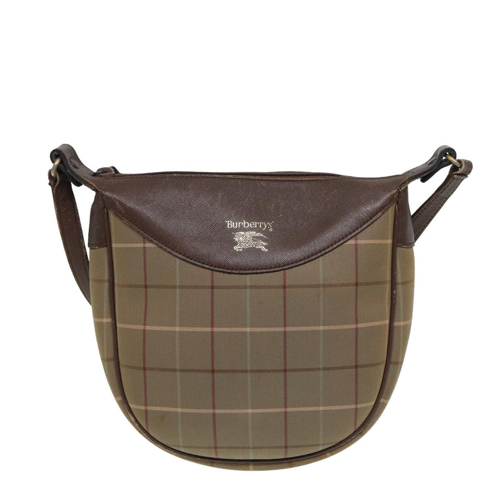 Burberry Nova Check Shoulder Bag Canvas And Leather Beige Canvas Shoulder Bag
