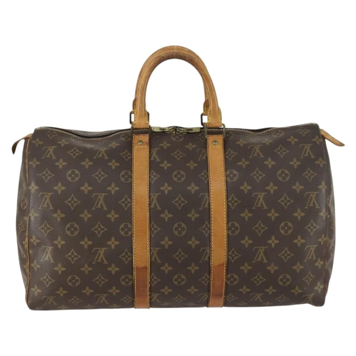 Louis Vuitton Keepall Bag Monogram Canvas Brown Canvas Travel Bag