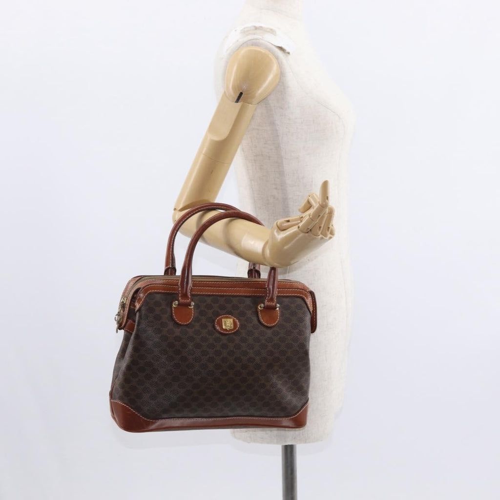 Celine Vintage Macadam Handbag Canvas And Leather Brown Canvas Handbag