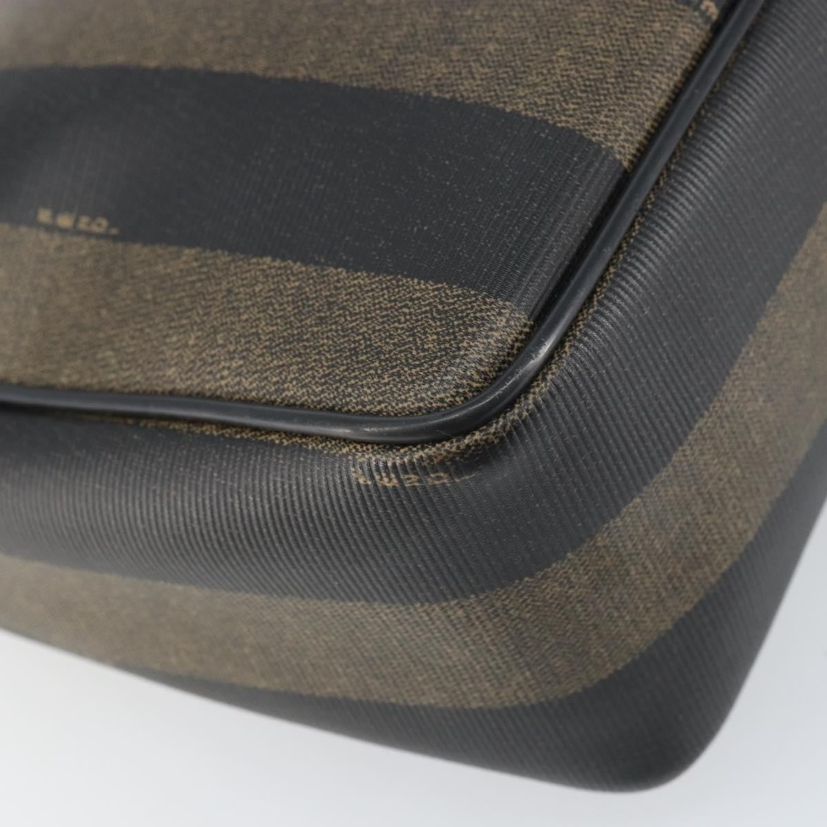 Fendi Vintage Pequin Shoulder Bag Pequin Brown Canvas Shoulder Bag Bag