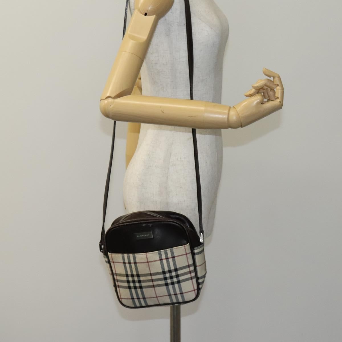 Burberry Nova Check Shoulder Bag Canvas And Leather Beige Canvas Shoulder Bag