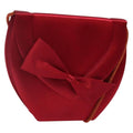 Saint Laurent Vintage Flap Crossbody Bag Silk Red Satin Clutche & Pouche Bag (Pre-Owned)
