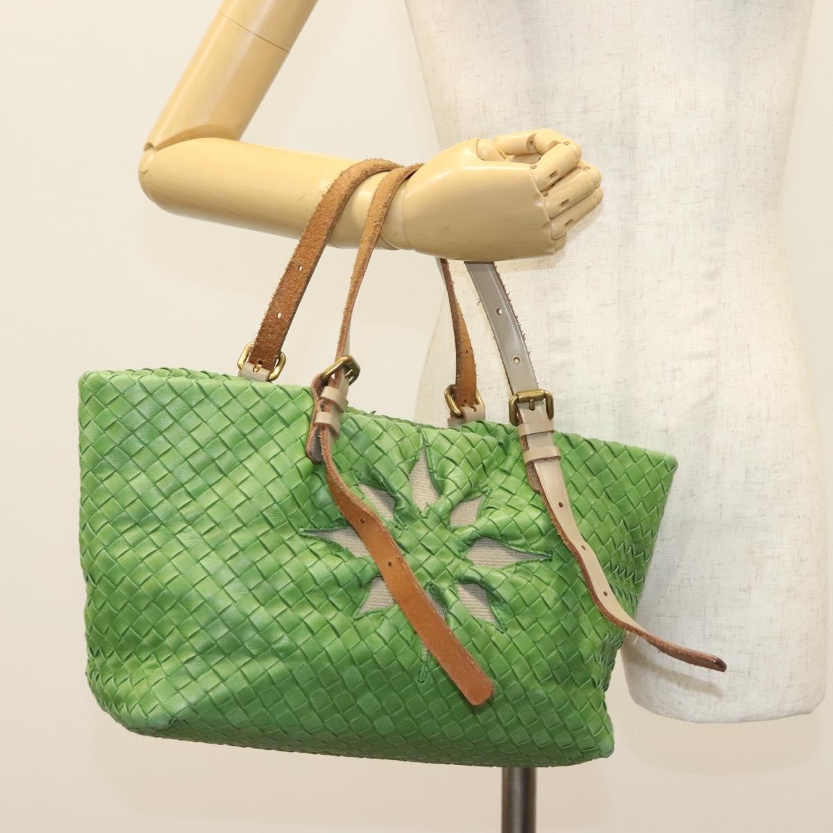Bottega Veneta Intrecciato Leather Green Leather Handbag