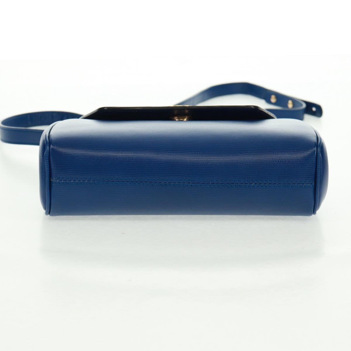 Celine Vintage Circle Logo Crossbody Bag Leather Blue Leather Shoulder Bag Bag