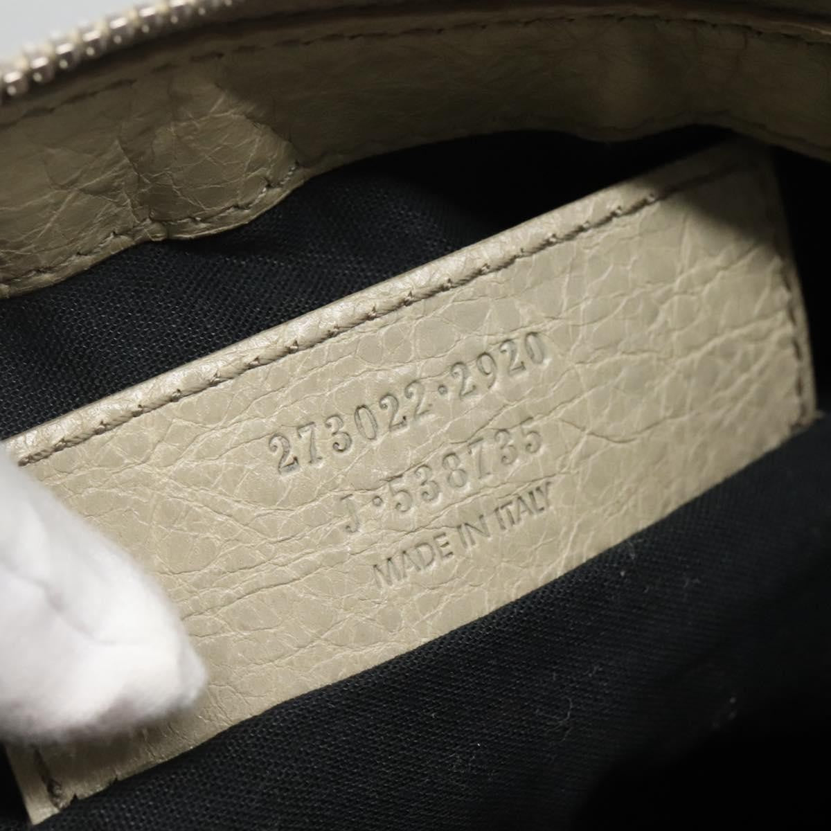 Balenciaga Classic City Clip Pouch Leather Beige Leather Clutche & Pouche