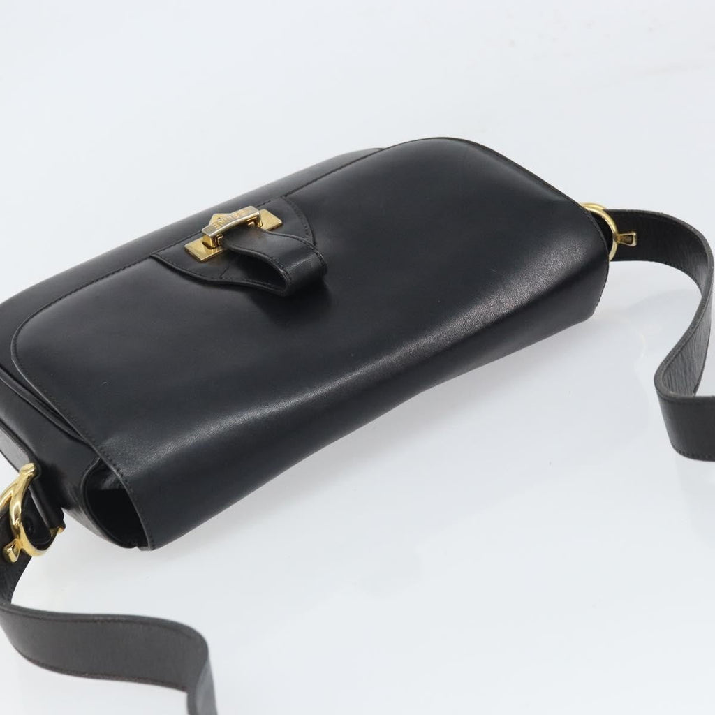 Celine Vintage Shoulder Bag Leather Black Leather Shoulder Bag Bag