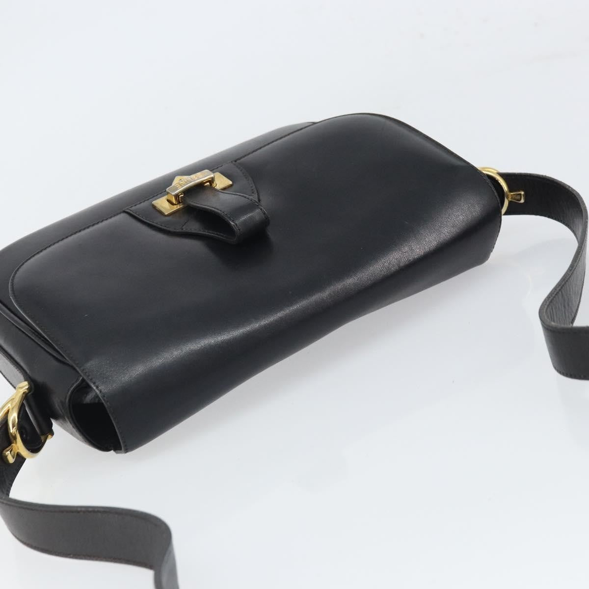 Celine Vintage Shoulder Bag Leather Black Leather Shoulder Bag Bag