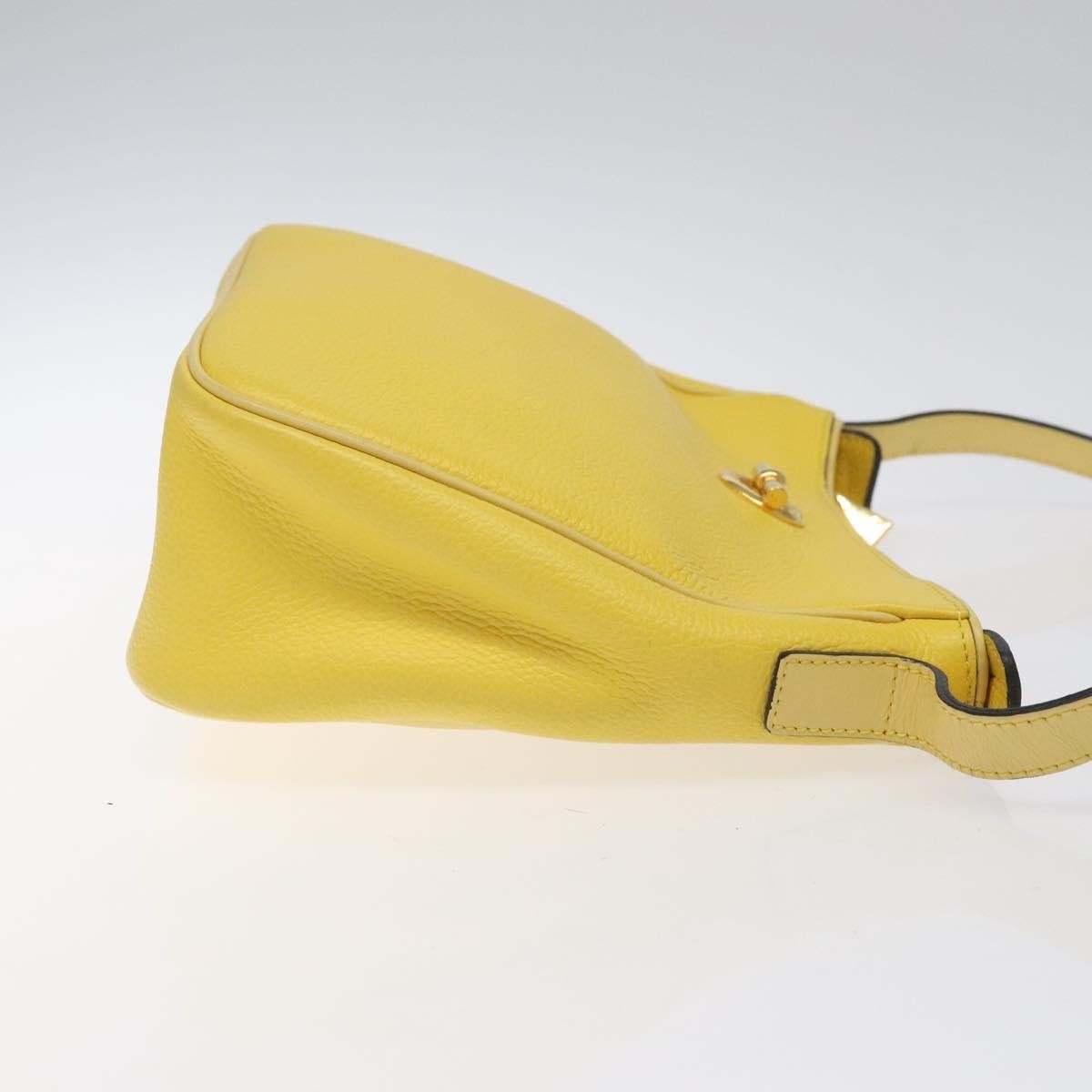 Celine Vintage Shoulder Bag Leather Yellow Leather Shoulder Bag Bag
