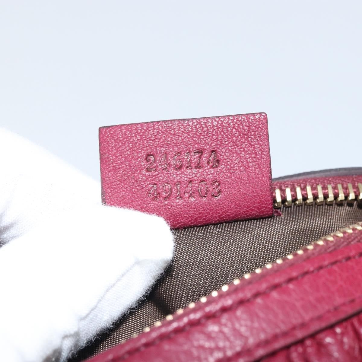 Gucci Bamboo Pouch Leather Purple Leather Clutche & Pouche Bag (Pre-Owned)