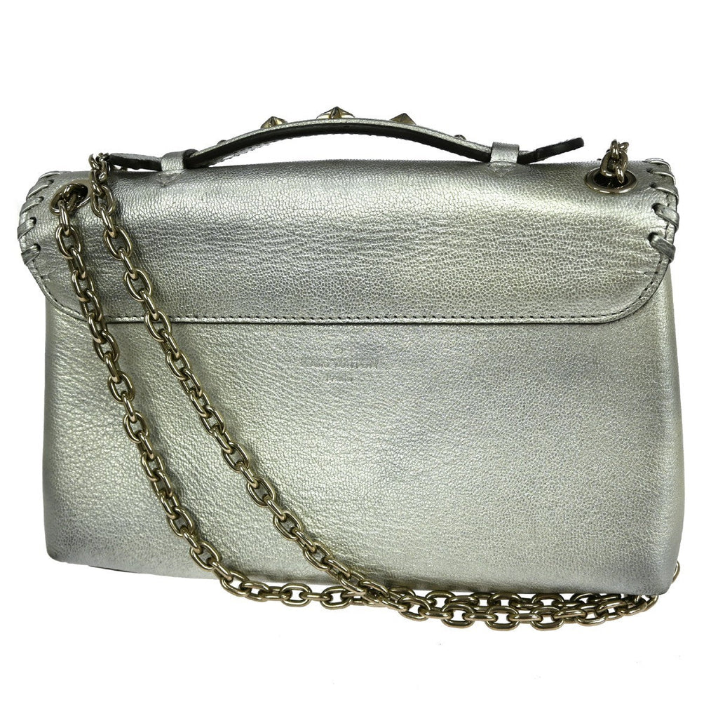 Louis Vuitton Very Chain Bag Whipstitch Leather Silver Leather Shoulder Bag