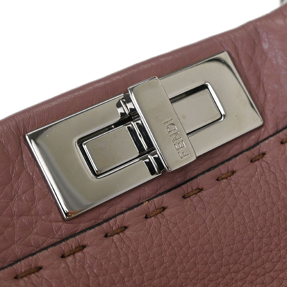 Fendi Selleria Peekaboo Bag Leather Purple Leather Handbag