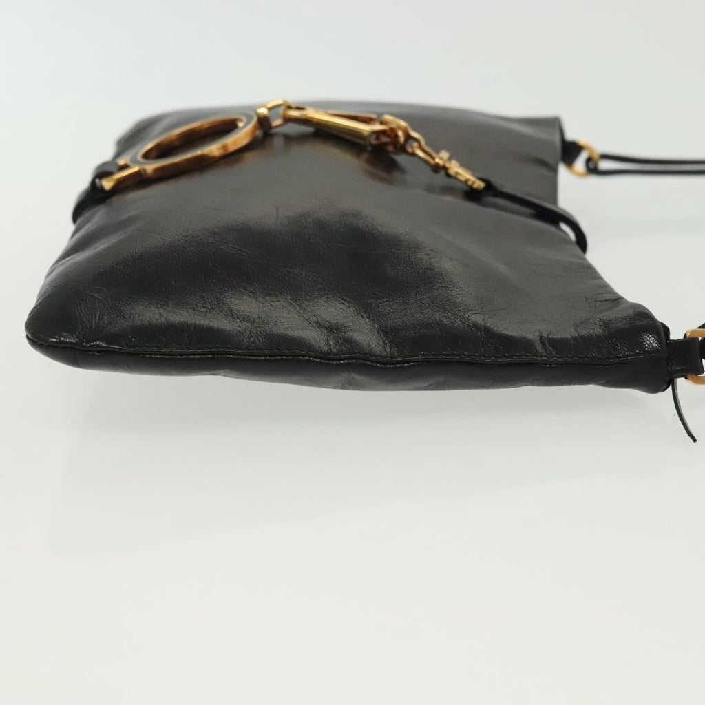 Prada Bow Shoulder Bag Vernice Saffiano Leather Black Leather Bag