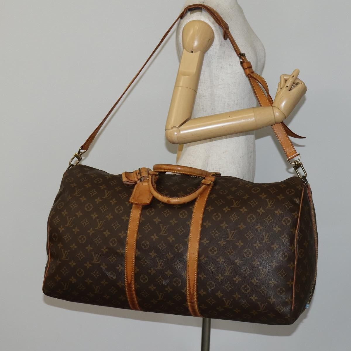 Louis Vuitton Keepall Bandouliere Bag Monogram Canvas Brown Canvas Travel Bag