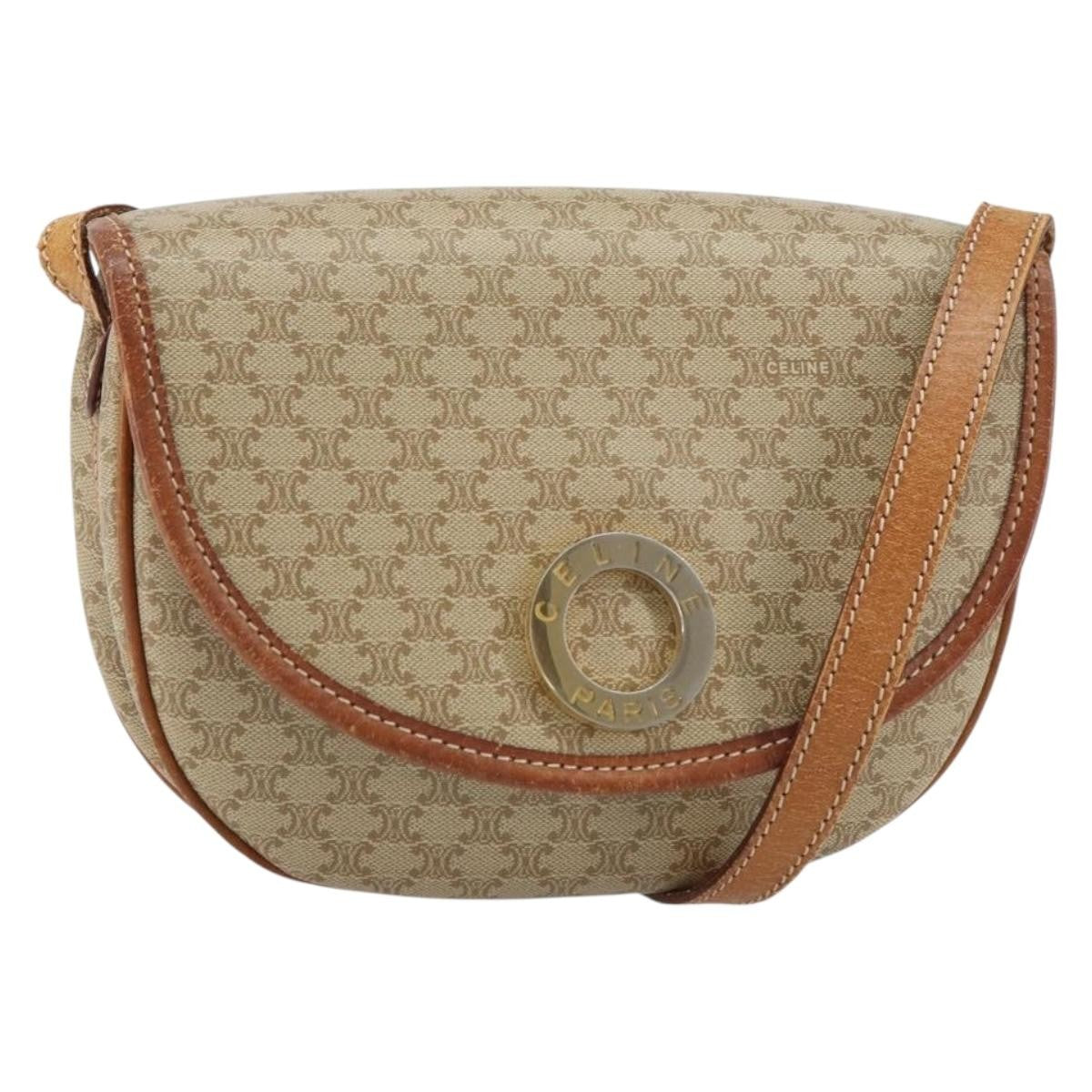 Celine Macadam Shoulder Bag Pvc Leather Beige Pvc Shoulder Bag Bag