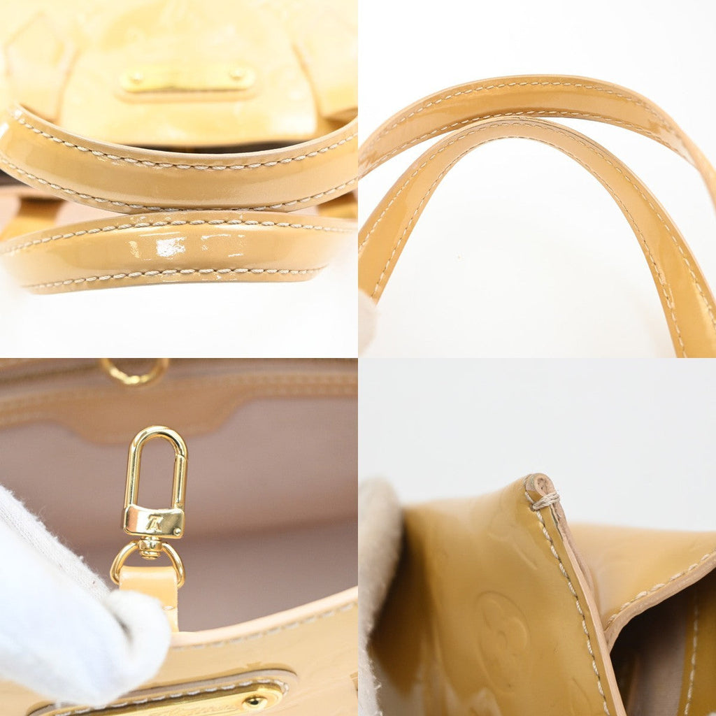 Louis Vuitton Wilshire Handbag Monogram Vernis Beige Patent_Leather Handbag