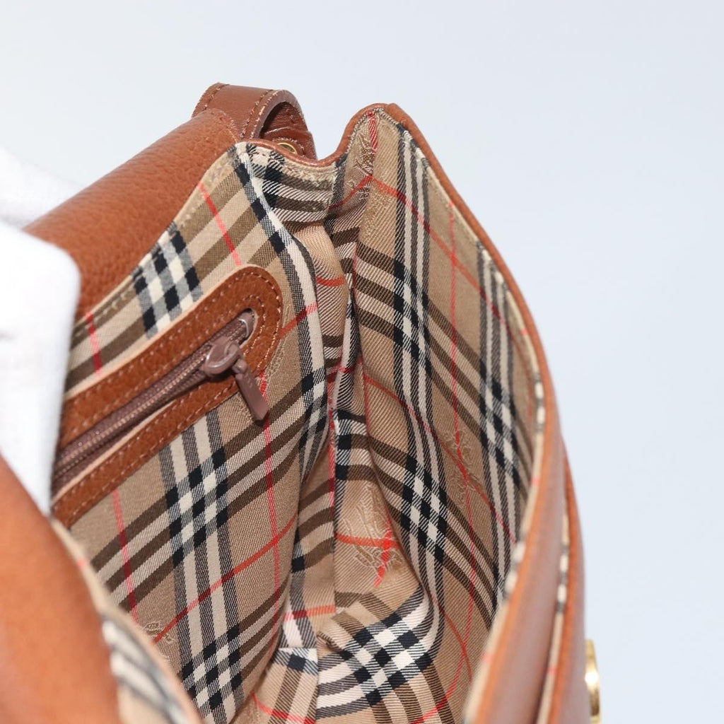Burberry Vintage Shoulder Bag Leather Brown Leather Shoulder Bag