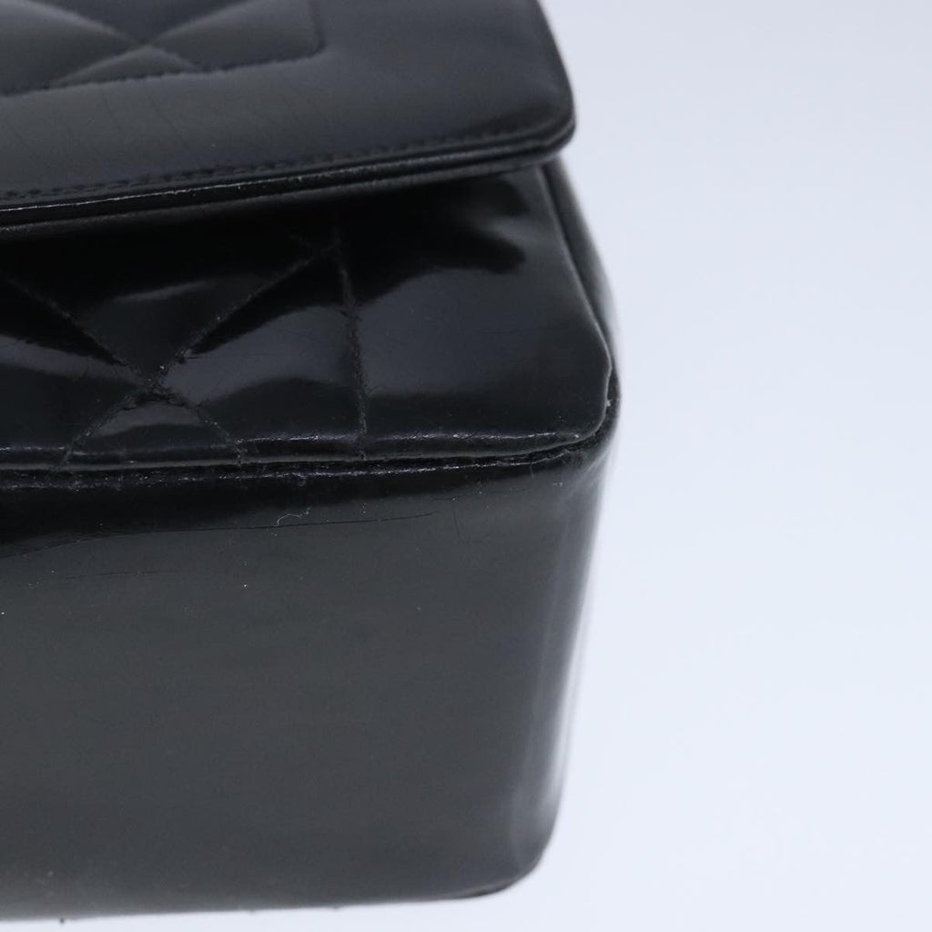 Chanel Vintage So Black Diana Flap Bag Quilted Patent Black Patent_Leather Shoulder Bag Bag