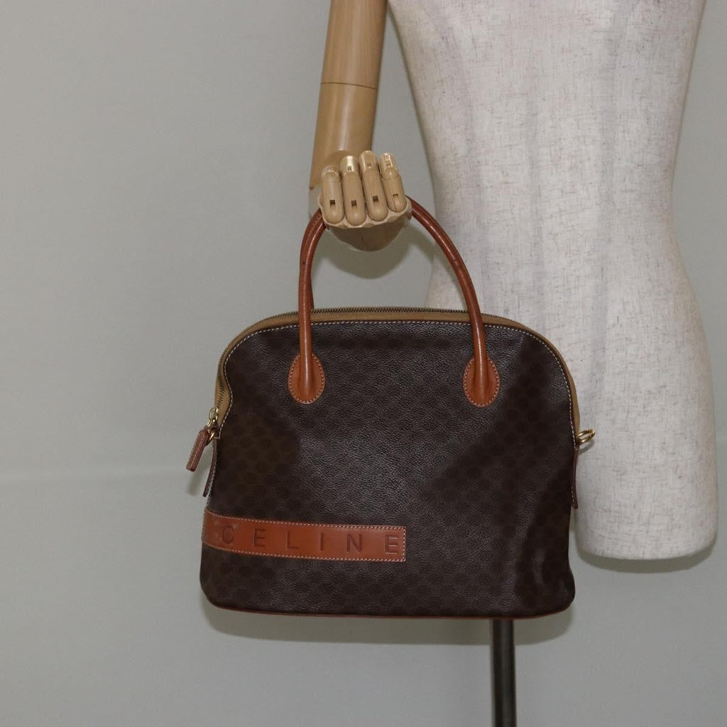 Celine Vintage Macadam Handbag Macadam Brown Canvas Bag